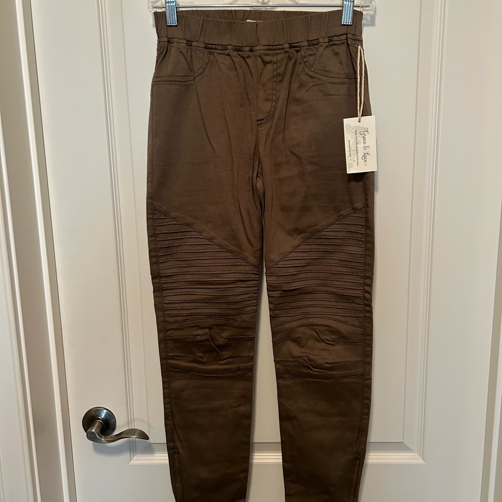 Moto style pull-on pants